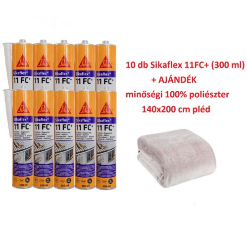 10 db Sikaflex 11FC+ (300 ml) + AJÁNDÉK minőségi 100% poliészter 140x200 cm pléd
