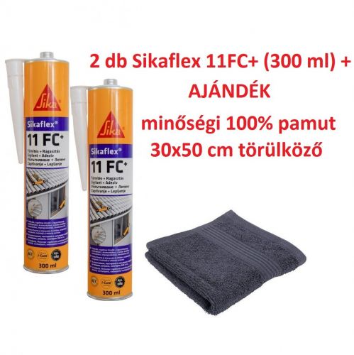 2 db Sikaflex 11FC+ (300 ml) + AJÁNDÉK minőségi 100% pamut 30x50 cm törülköző