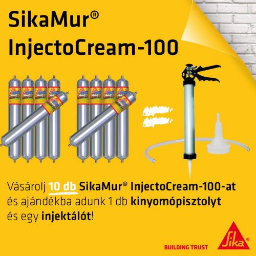 10 db SikaMur InjectoCream 100 + AJÁNDÉK KINYOMÓPISZTOLY+INJEKTÁLÓ